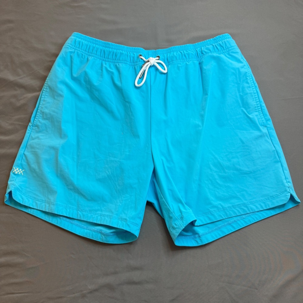 Rhone Mako Shorts Mens Medium Bright Blue Lined Athletic Training Gym Running
